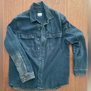 Ksubi thick denim shirt with vintage detail oversized fit for sizes S-L